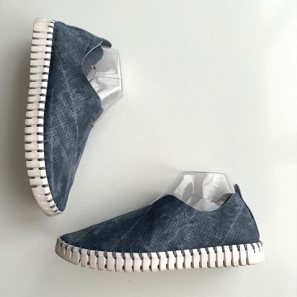 Ilse Jacobsen Tulip Dark Blue Wash Slip On Flex Travel Shoes EU 40 US 9 - Picture 1 of 7